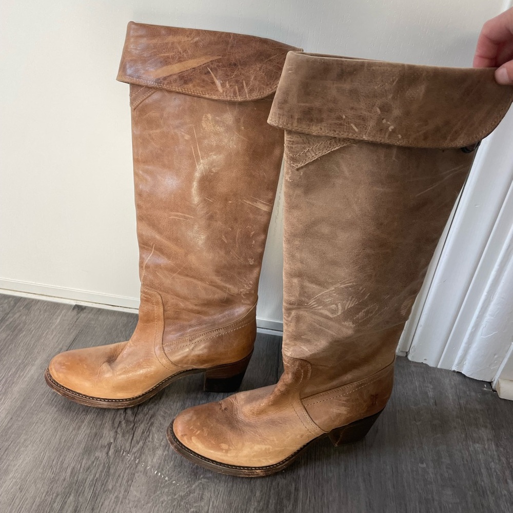 Frye Women's Tan Leather Knee-High Boots